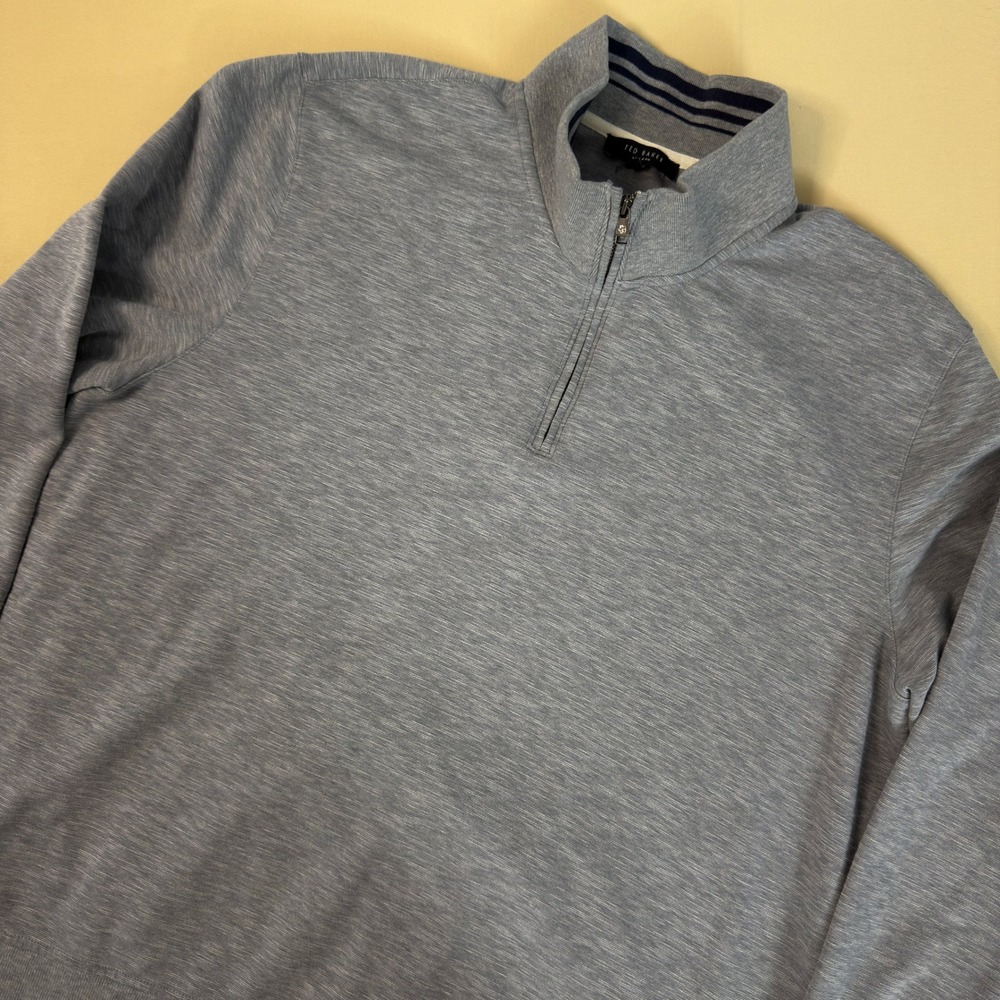 Ted Baker Quarter Zip Pullover Mens Size 4 Large Heather Grey Sophisticated